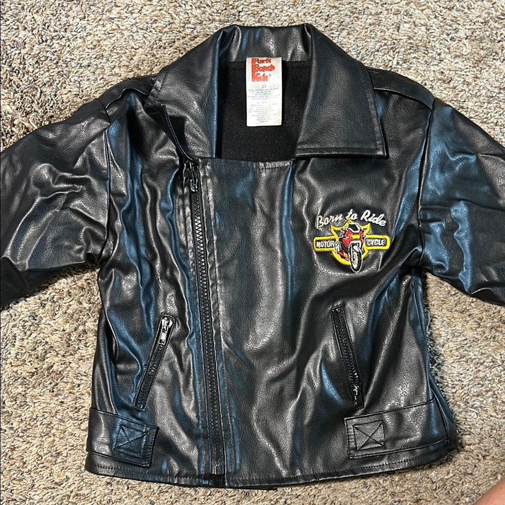 Black Faux Leather Motorcycle Jacket
